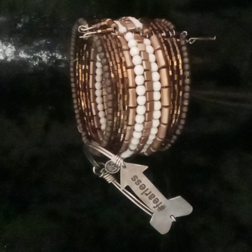 1 Luca & Danni #fearless silver tension bracelet & A beaded cuff.